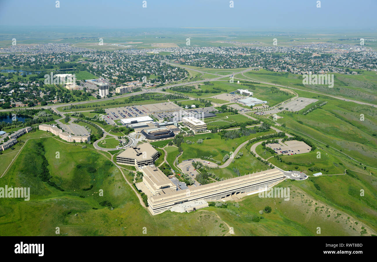 aerial, University of Lethbridge, Lethbridge, Alberta Stock Photo Alamy