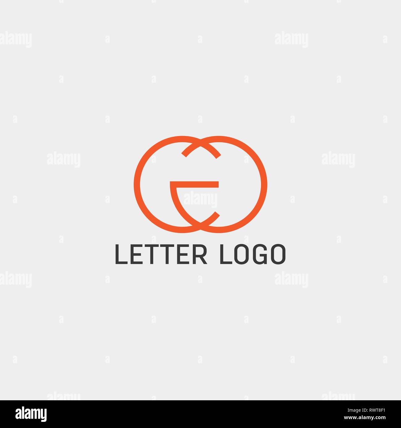 letter cg initial logo template vector illustration with business card ...
