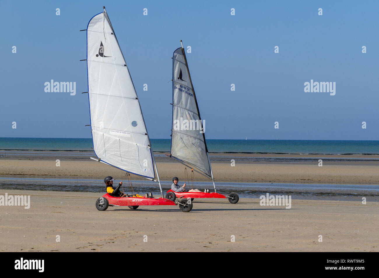 Beach sail buggy on Utah Beach, Manche, France Stock Photo - Alamy