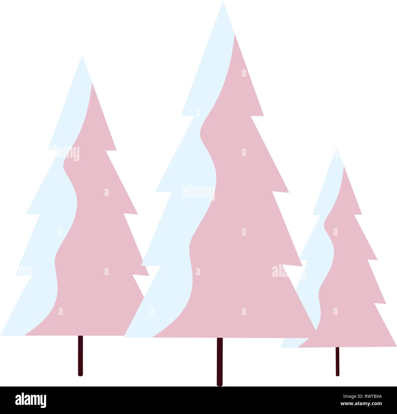 pines with snow scene vector illustration design Stock Vector Image ...