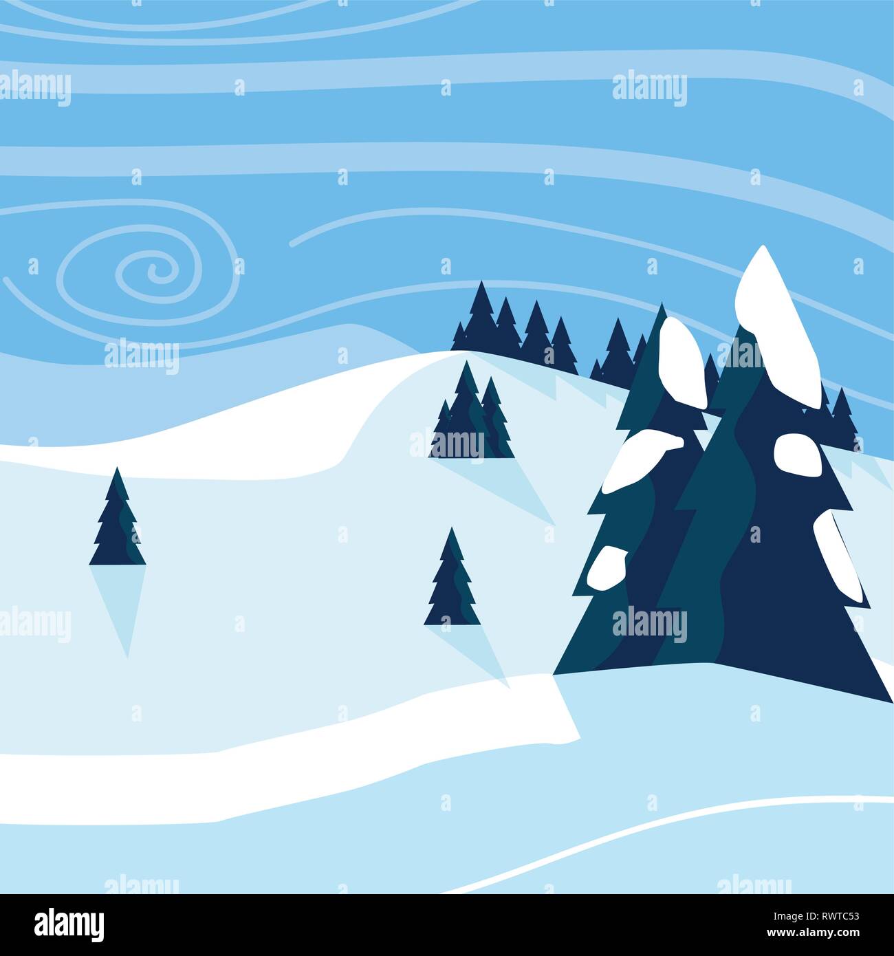 Snow Scape Scene Icon Vector Illustration Design Stock Vector Image