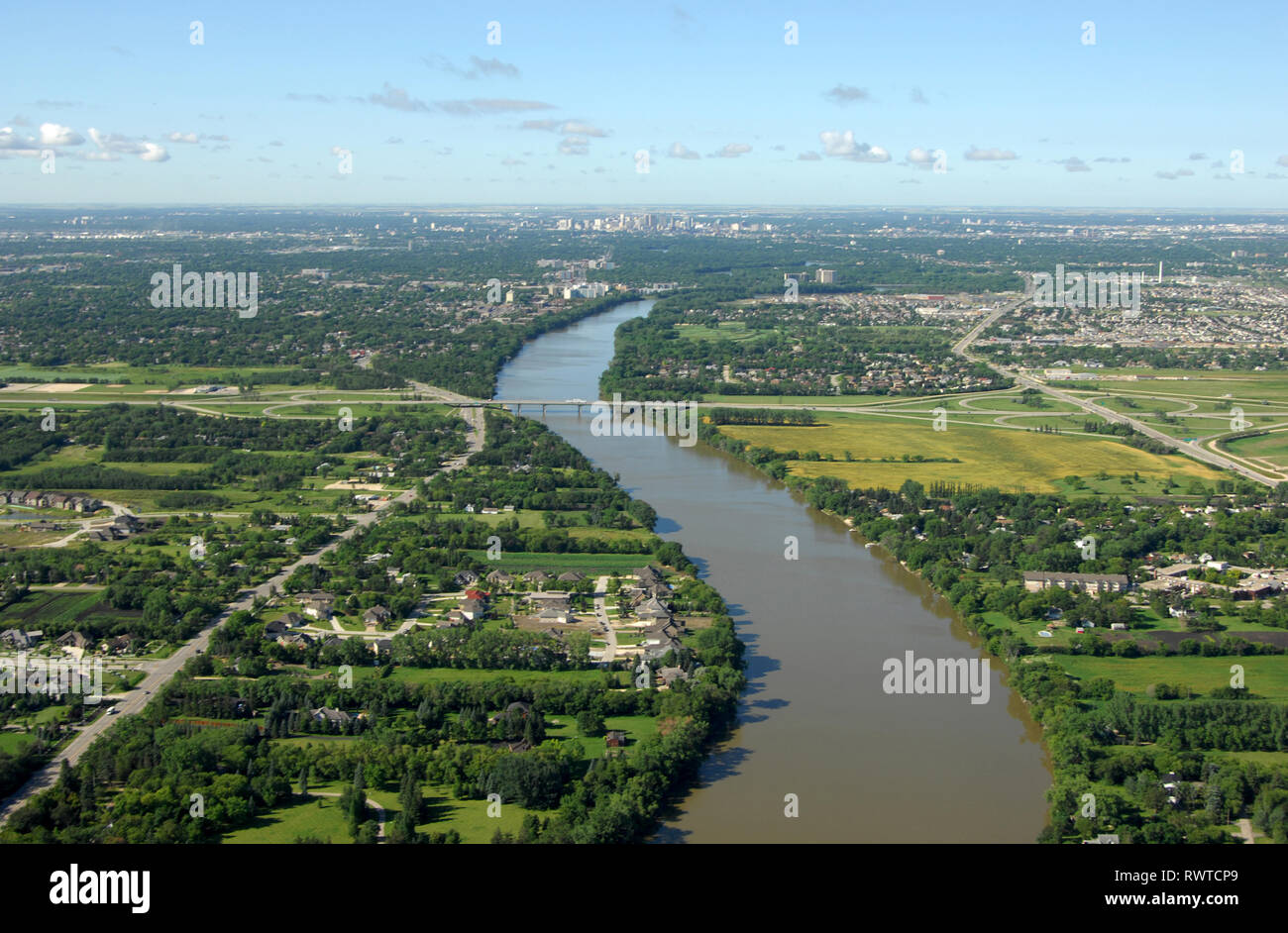 aerial, Lower Fort Garry, Red River, St Andrews, Manitoba Stock Photo