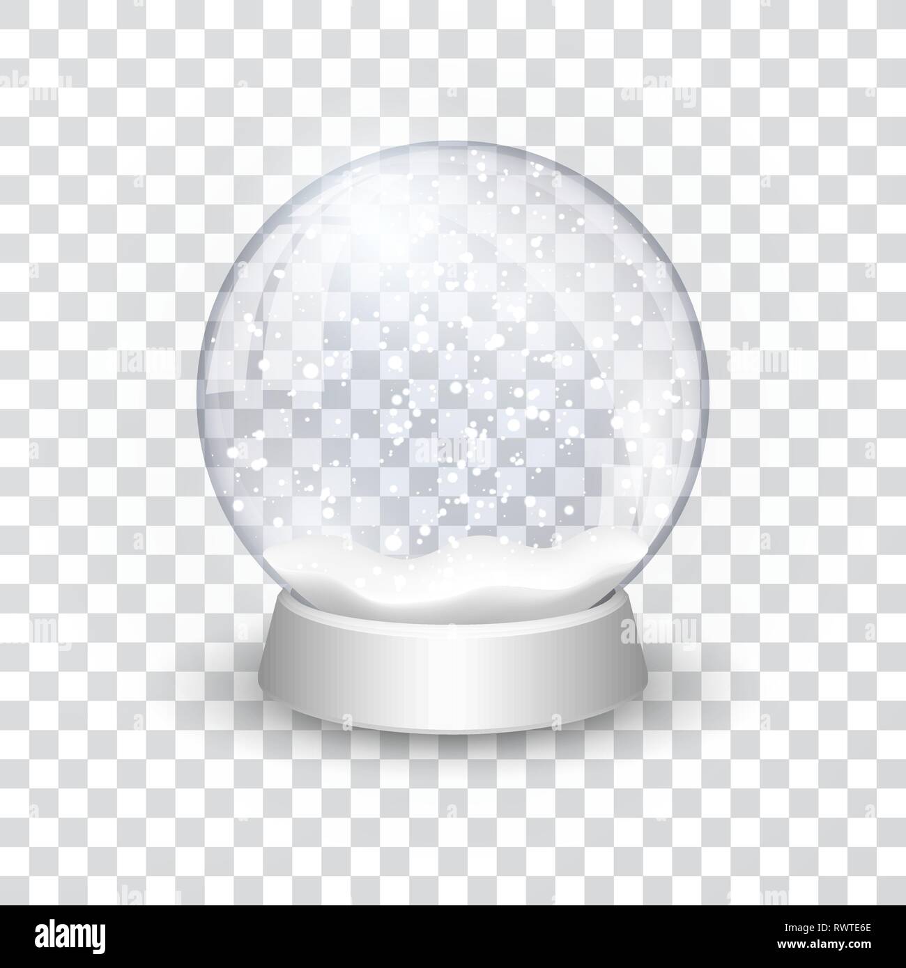 snow globe ball realistic new year chrismas object isolated on ...