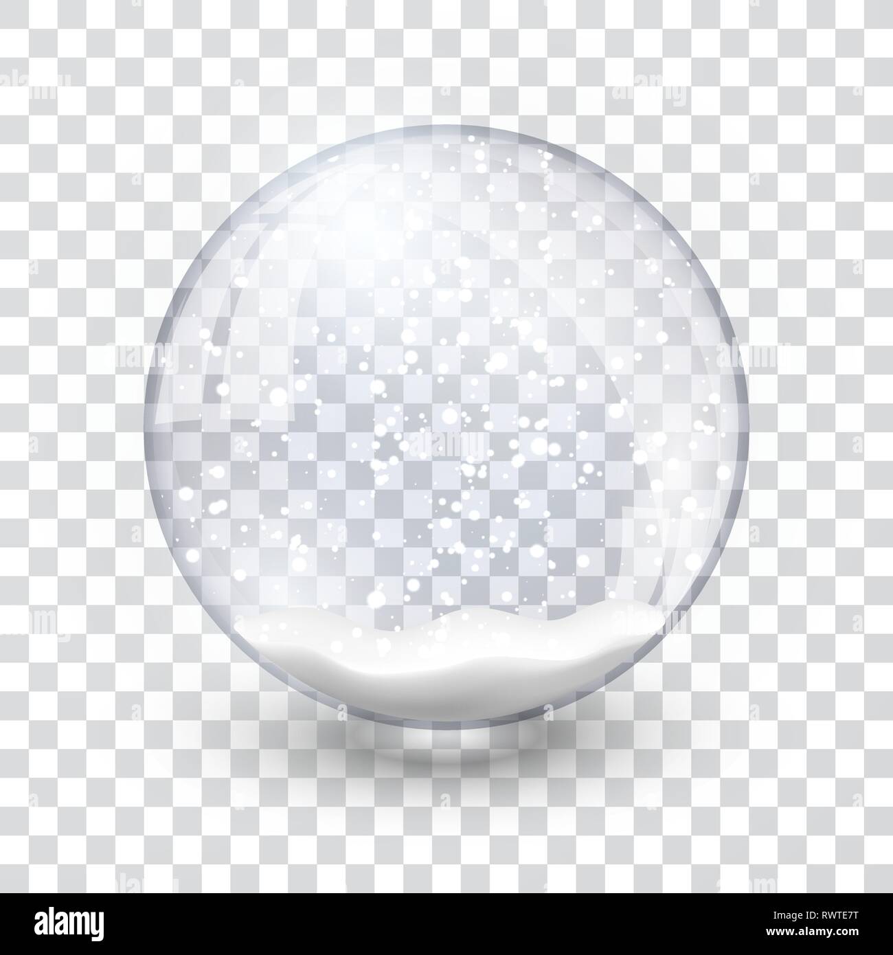 snow globe ball realistic new year chrismas object isolated on ...