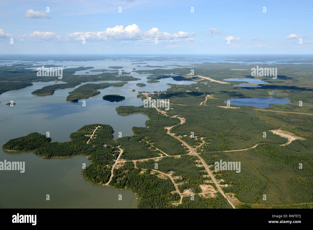 aerial, South Indian Lake, Manitoba Stock Photo Alamy