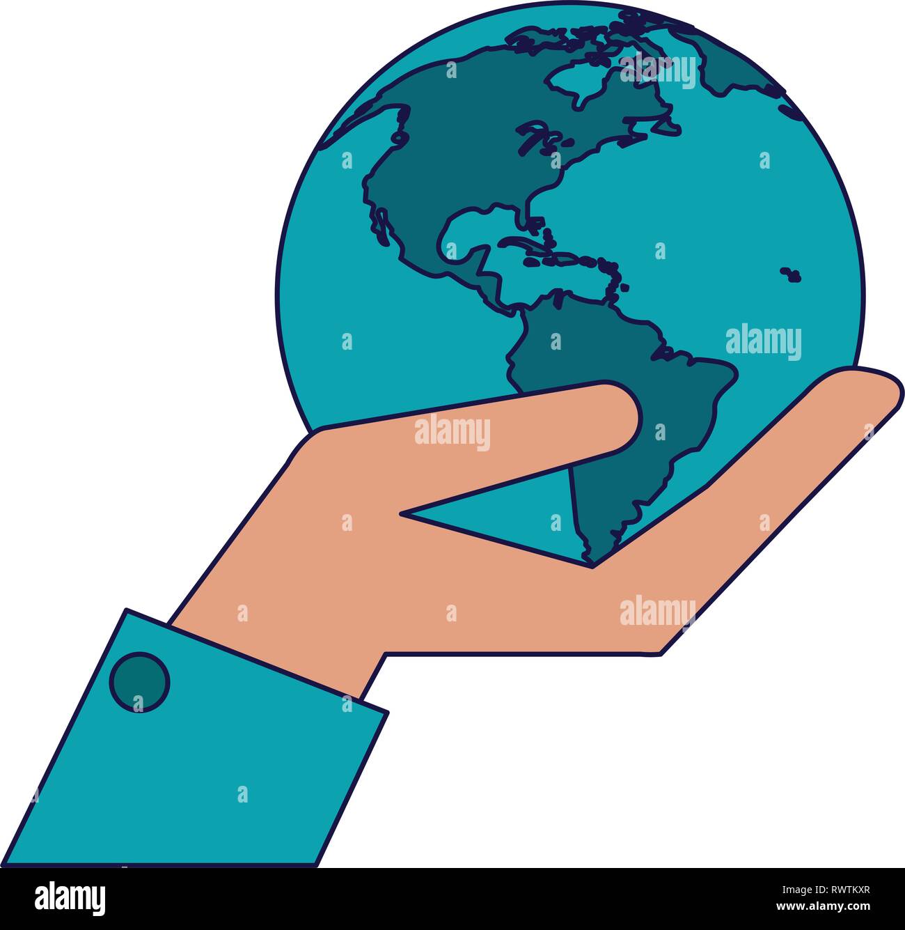 hand holding earth world Stock Vector Image & Art - Alamy