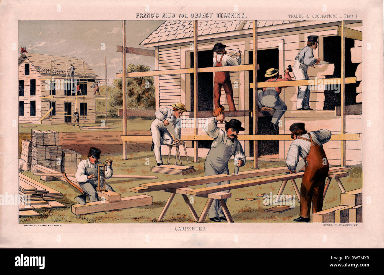 Prang's aid for object teaching--Carpenter ca. 1874 Stock Photo