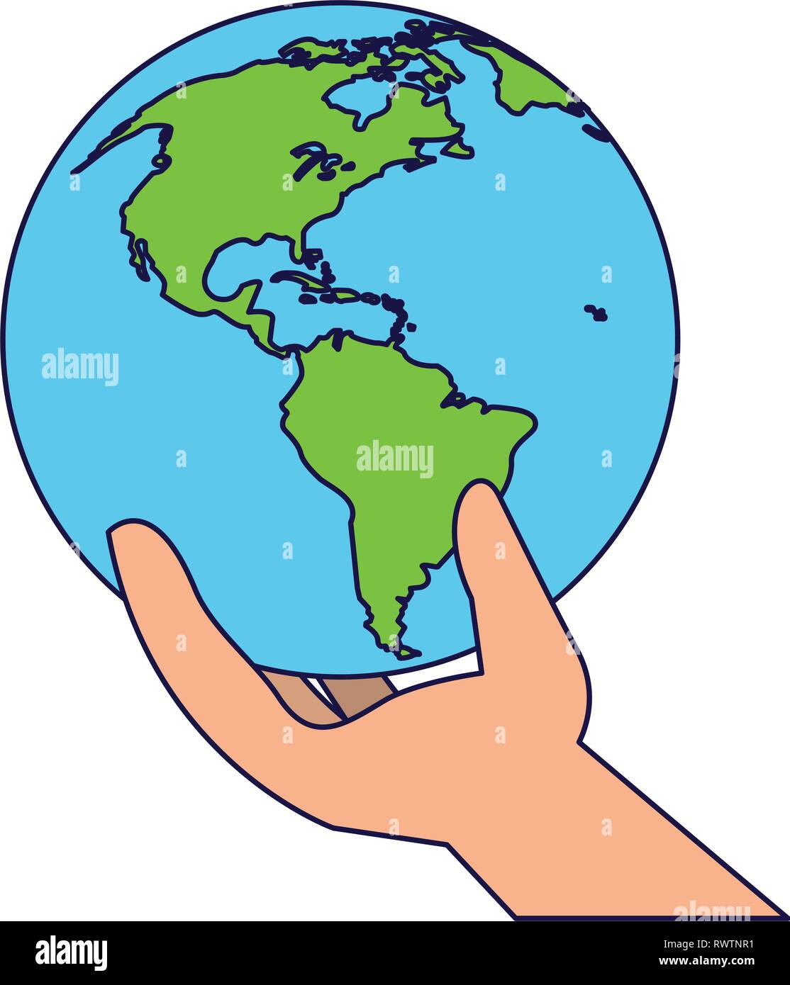 Hand holding world earth Stock Vector Image & Art - Alamy