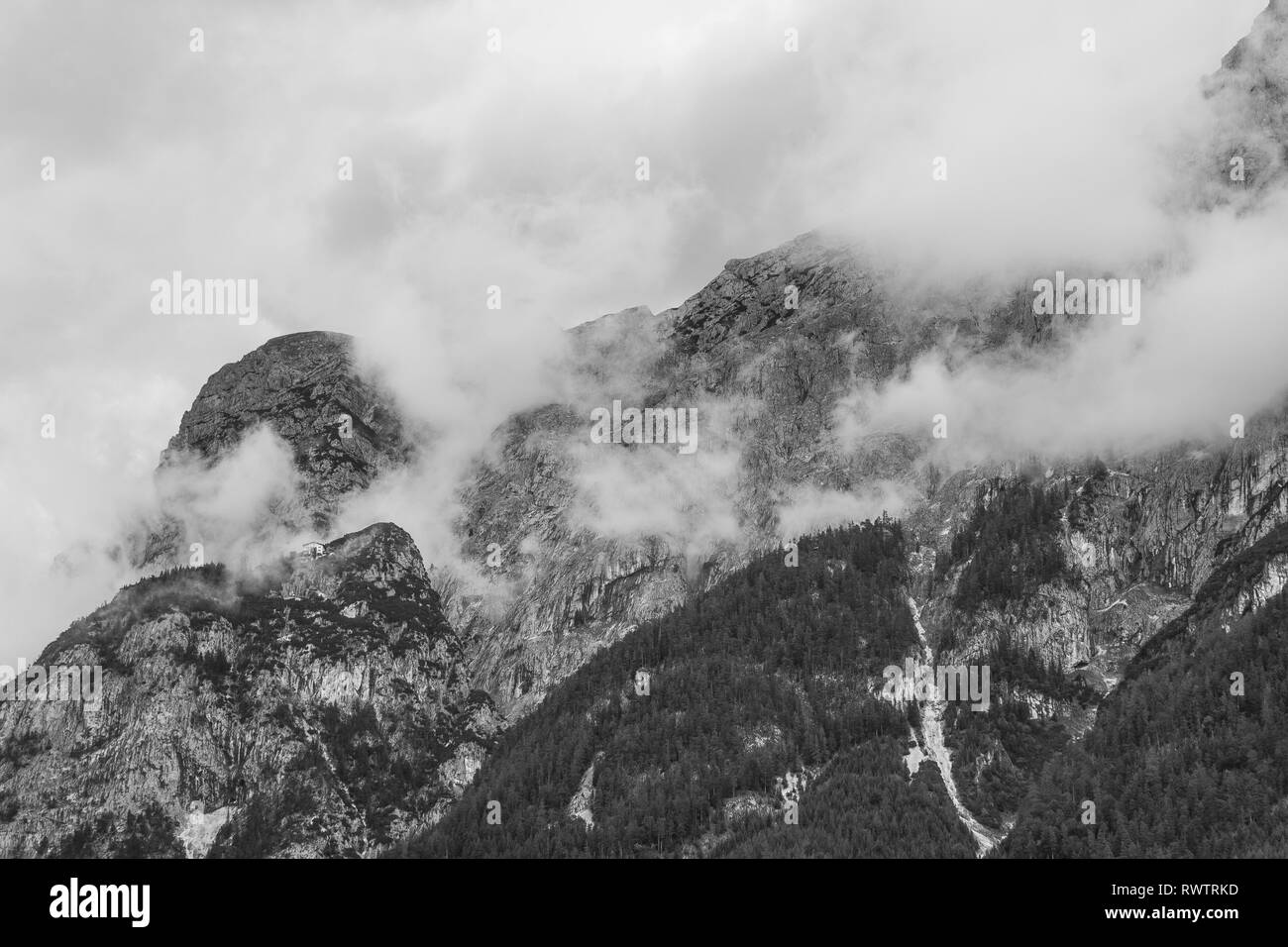 Panoramic view over valley Black and White Stock Photos & Images - Alamy