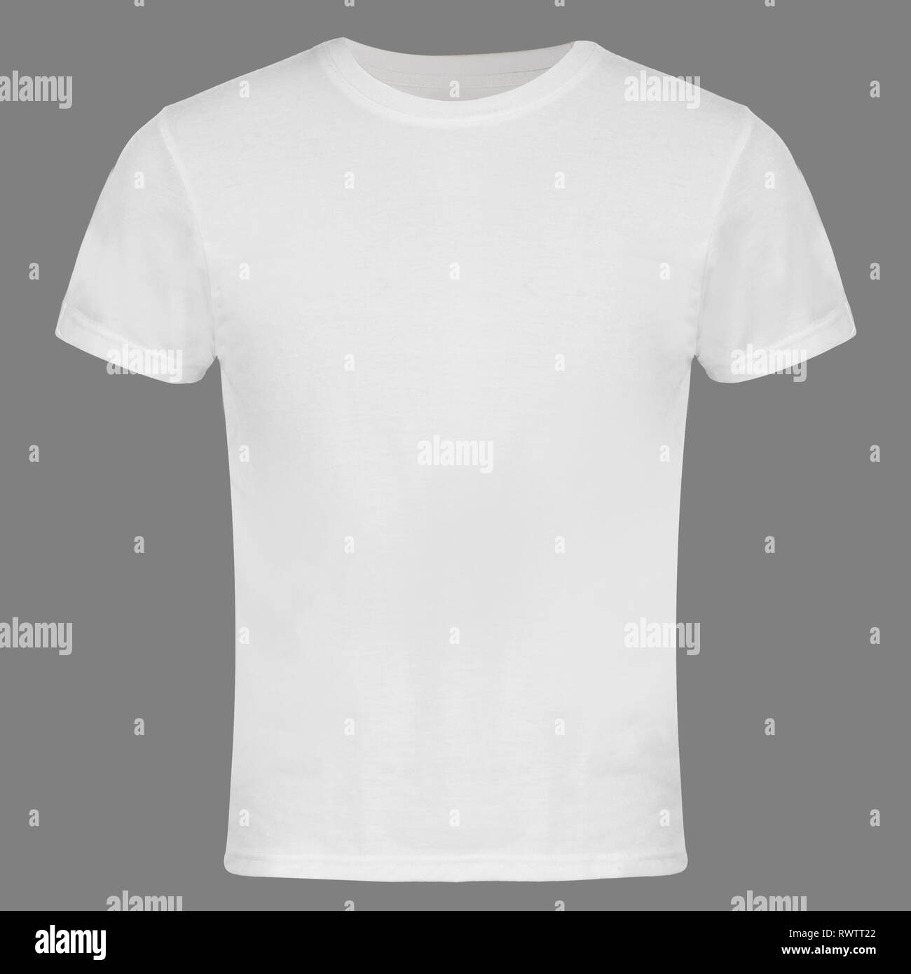 White Blank T-shirt Front Stock Photo