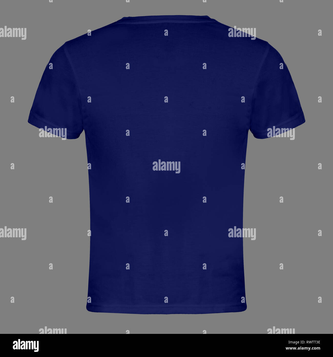 Blue Blank T-shirt Back Stock Photo