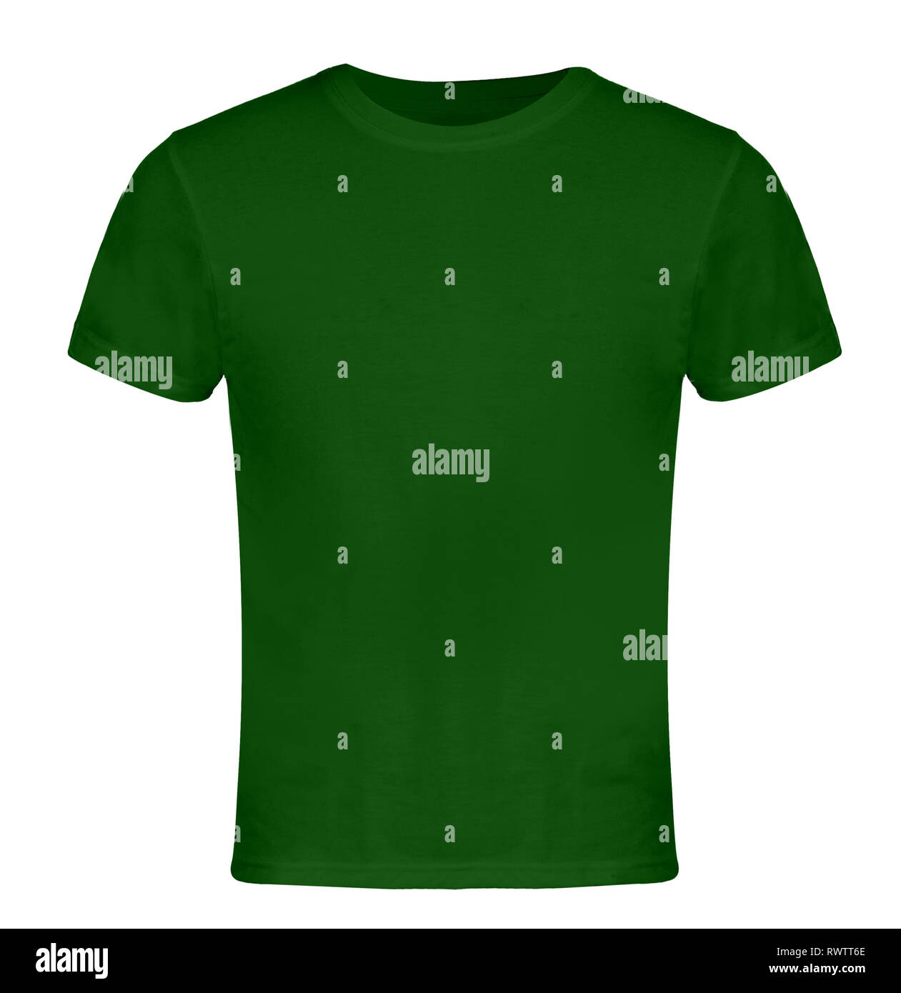 Green Blank T-shirt Front Stock Photo