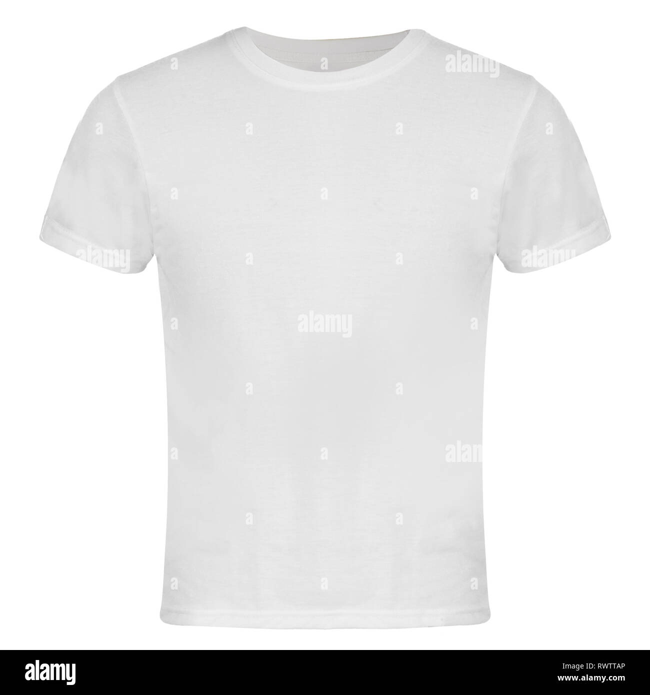 White Blank T-shirt Front Stock Photo