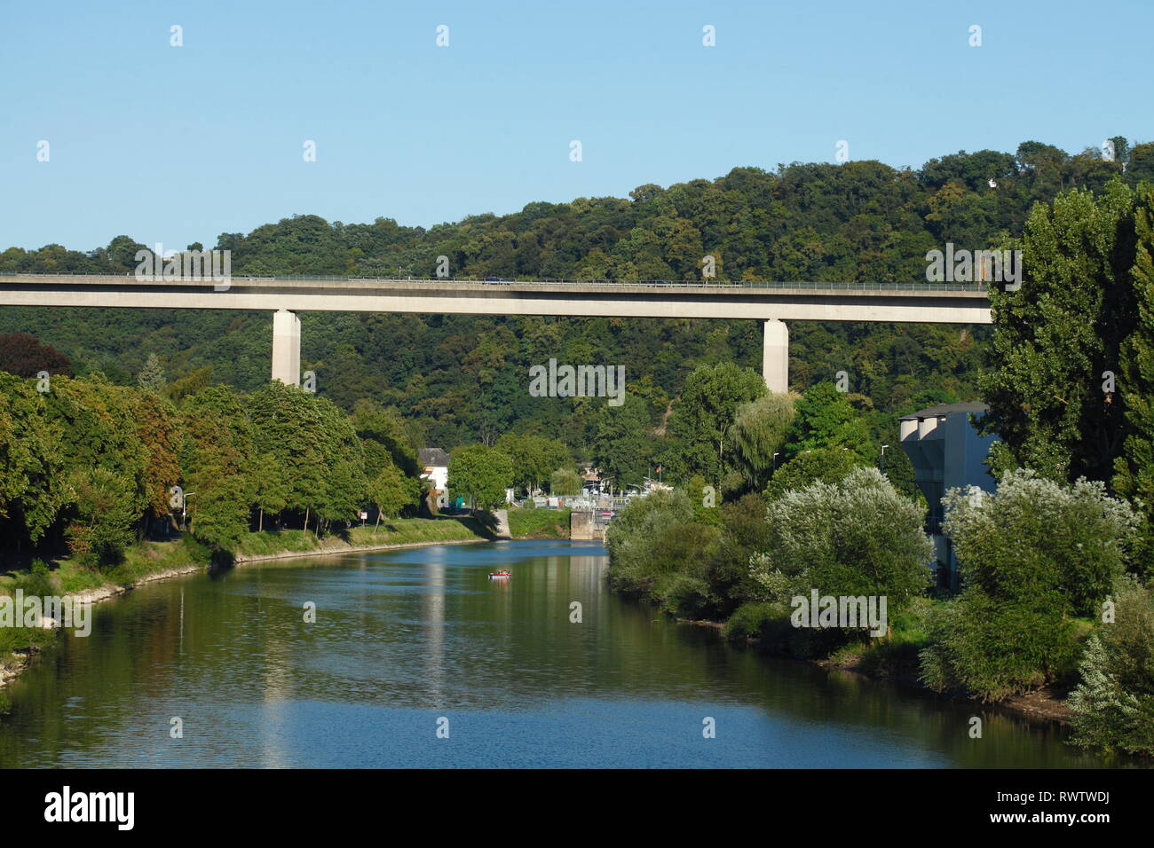 Lahn Bridge, Lahnstein, Unesco World Heritage Upper Middle Rhine Valley, Rhineland-Palatinate, Germany Stock Photo