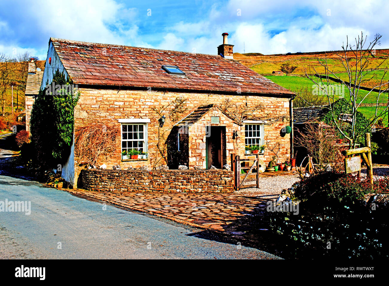 Cowgill, Bridge View Cottage, Dentdale, Cumbria, England Stock Photo