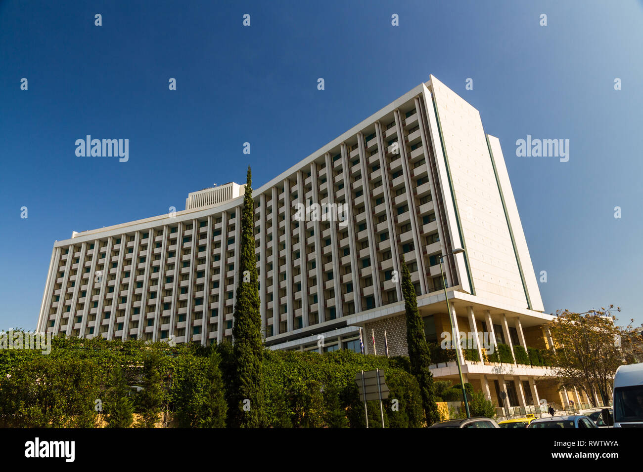 Athens, Greece – October 24 The Hilton Athens Hotel on October 24 2018 in Greece. Stock Photo