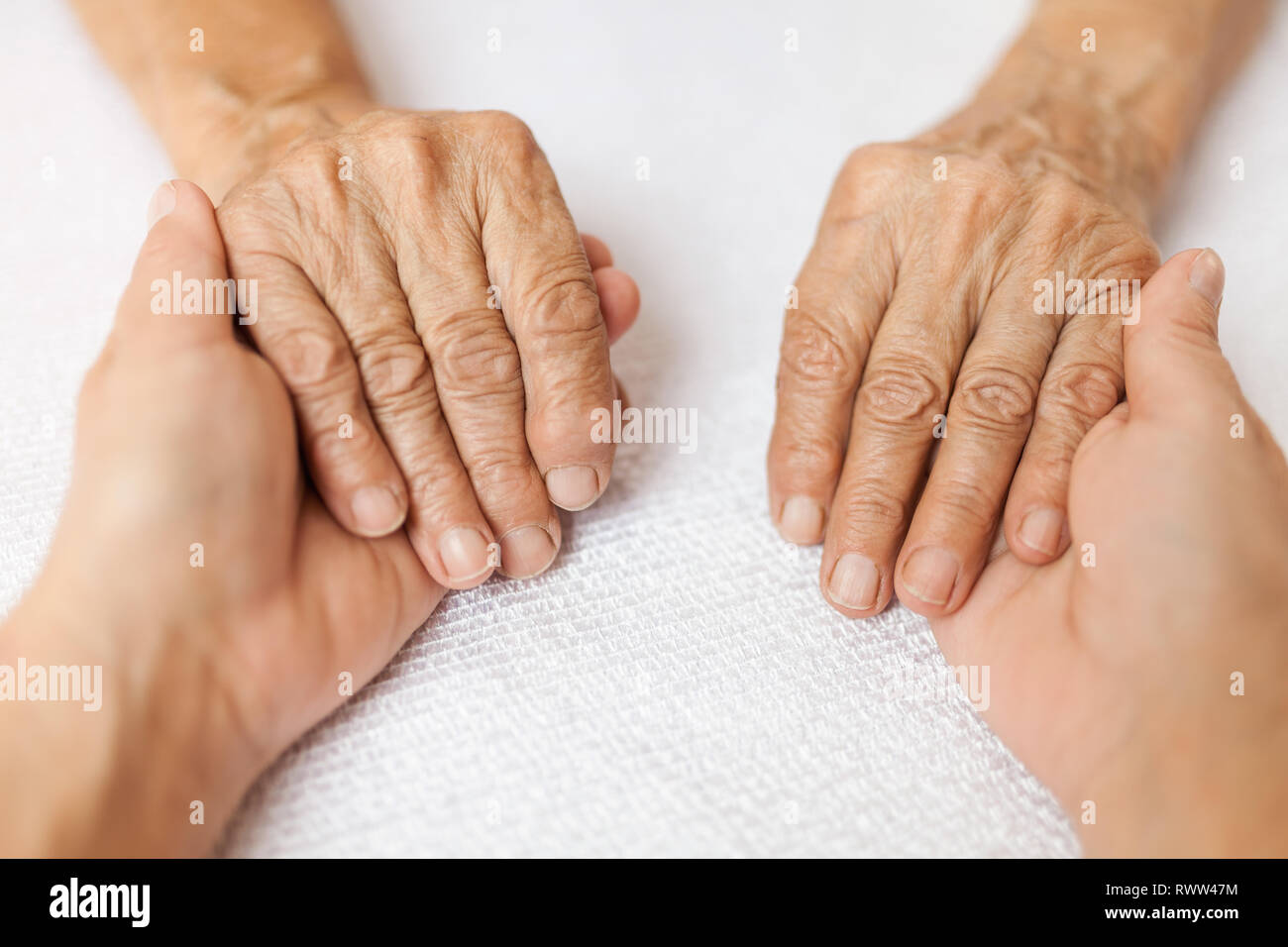 Providing care and support for elderly Stock Photo