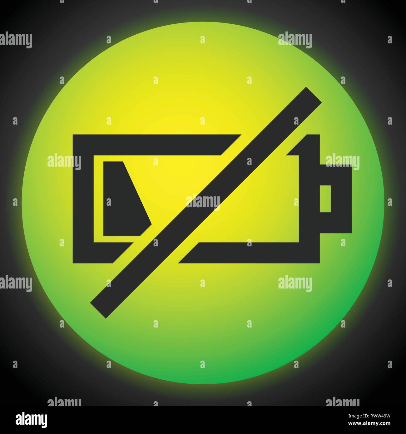 Icon with low battery symbol, Battery level indicator Stock Vector