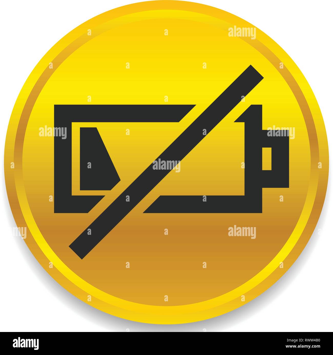 Icon with low battery symbol, Battery level indicator Stock Vector