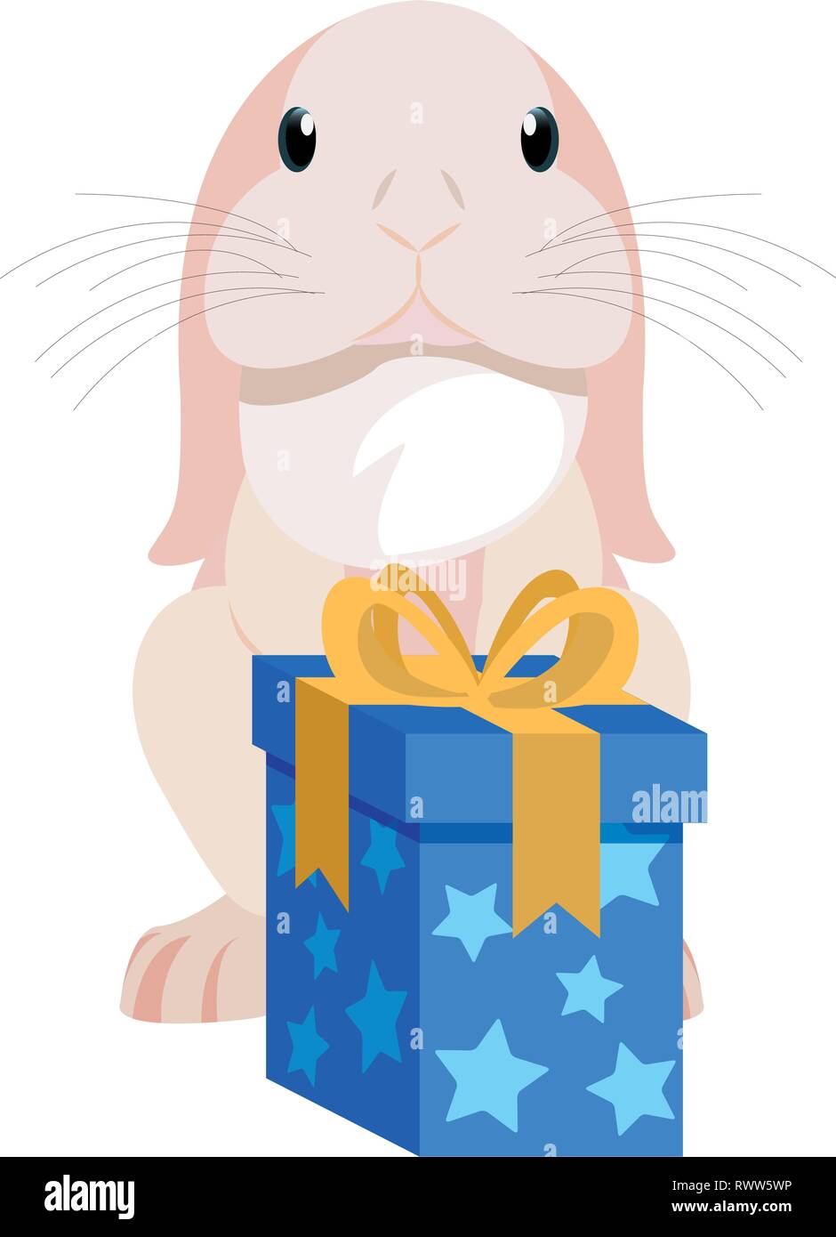bunny gift box happy easter vector illustration Stock Vector Image ...
