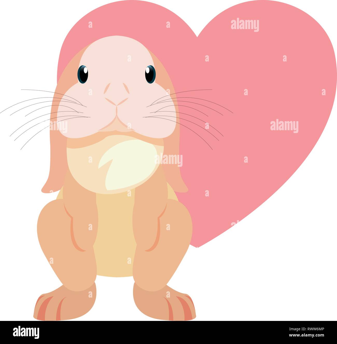 cute rabbit heart love cartoon vector illustration vector illustration ...