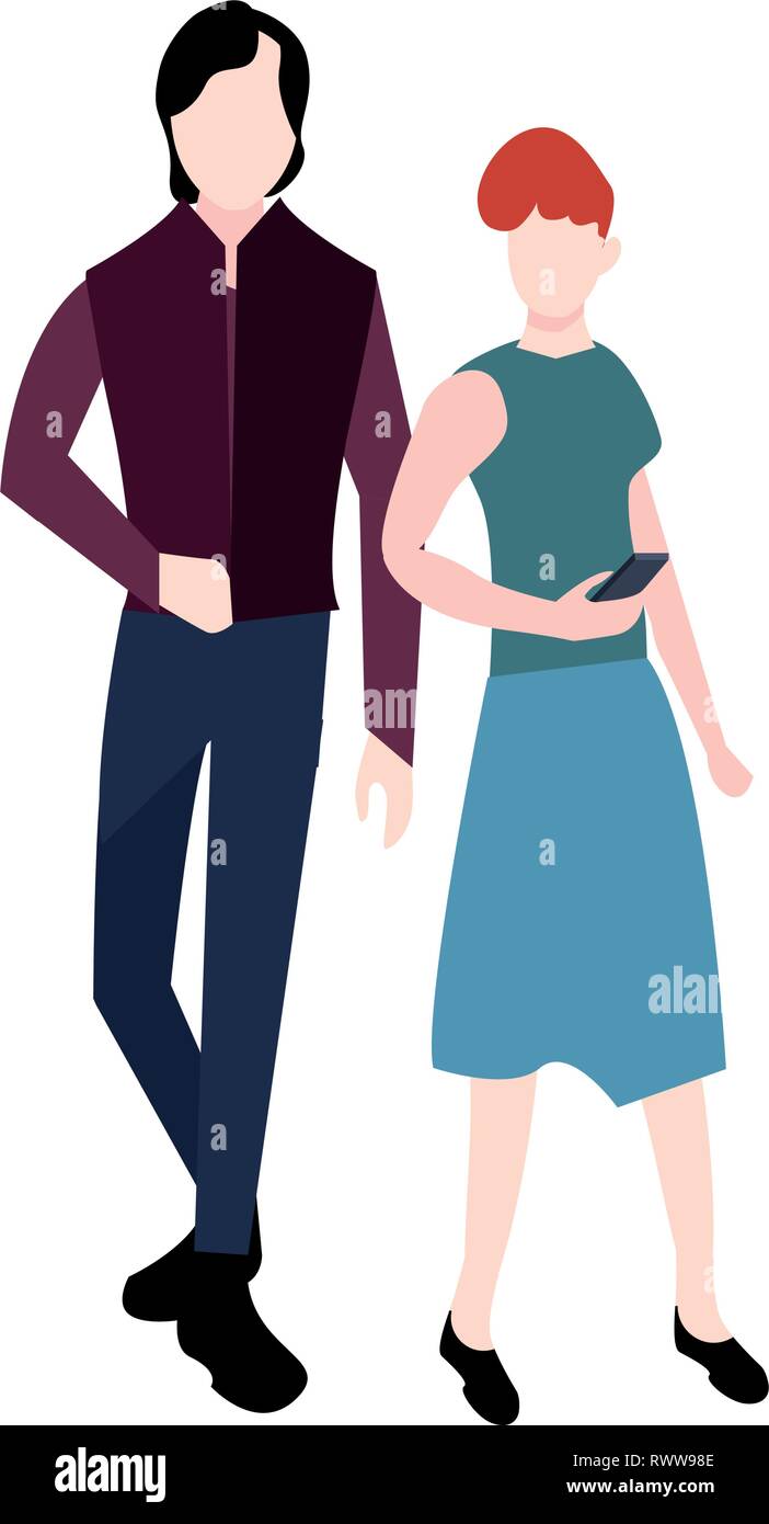 man and woman standing activities vector illustration vector ...
