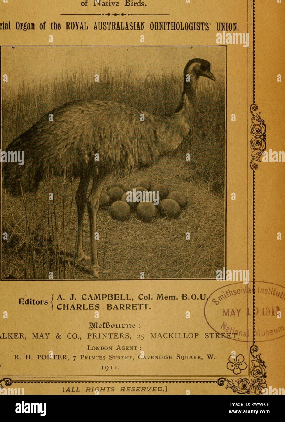 The Emu official organ Stock Photo Alamy