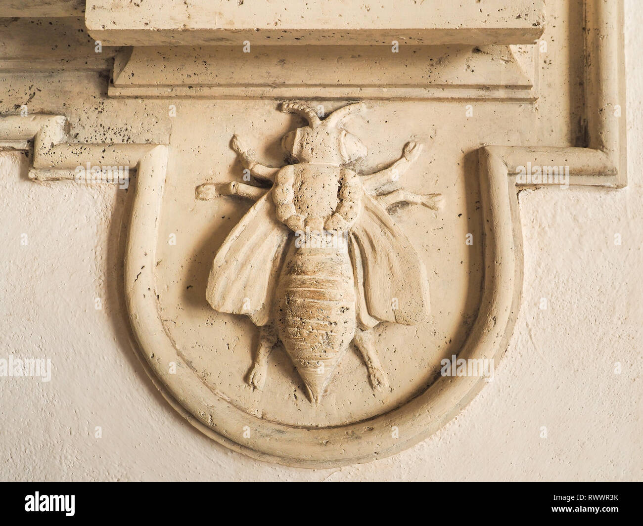 National Gallery of Ancient Art in Barberini baroque Palace with renowned collection of artworks. Bee Barberini Family's symbol of the pope Urban VIII Stock Photo