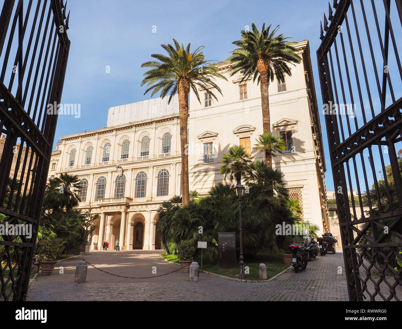 National Gallery of Ancient Art in Barberini baroque Palace, Rome, Italy. In 1867 a new grand entrance was opened in Via delle Quattro Fontane. Stock Photo