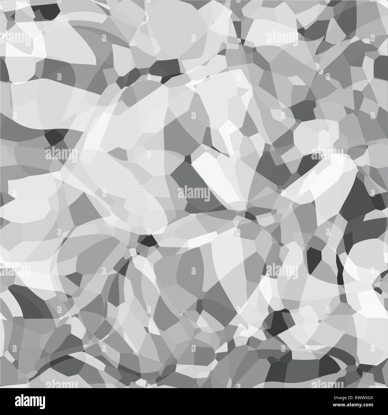 Abstract vector space monochrome background. Chaotically fluid connected points and polygons debris flying in space. Futuristic technology style Stock Vector