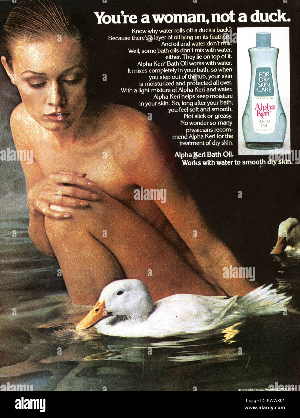1970s USA Alpha Keri Magazine Advert Stock Photo