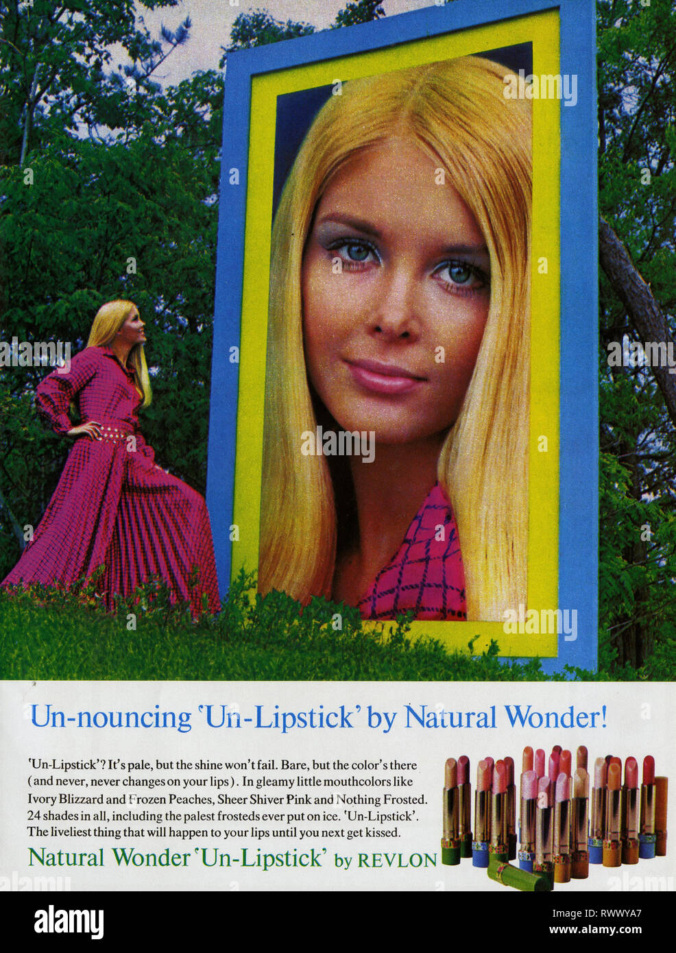 1960s USA Revlon Magazine Advert Stock Photo