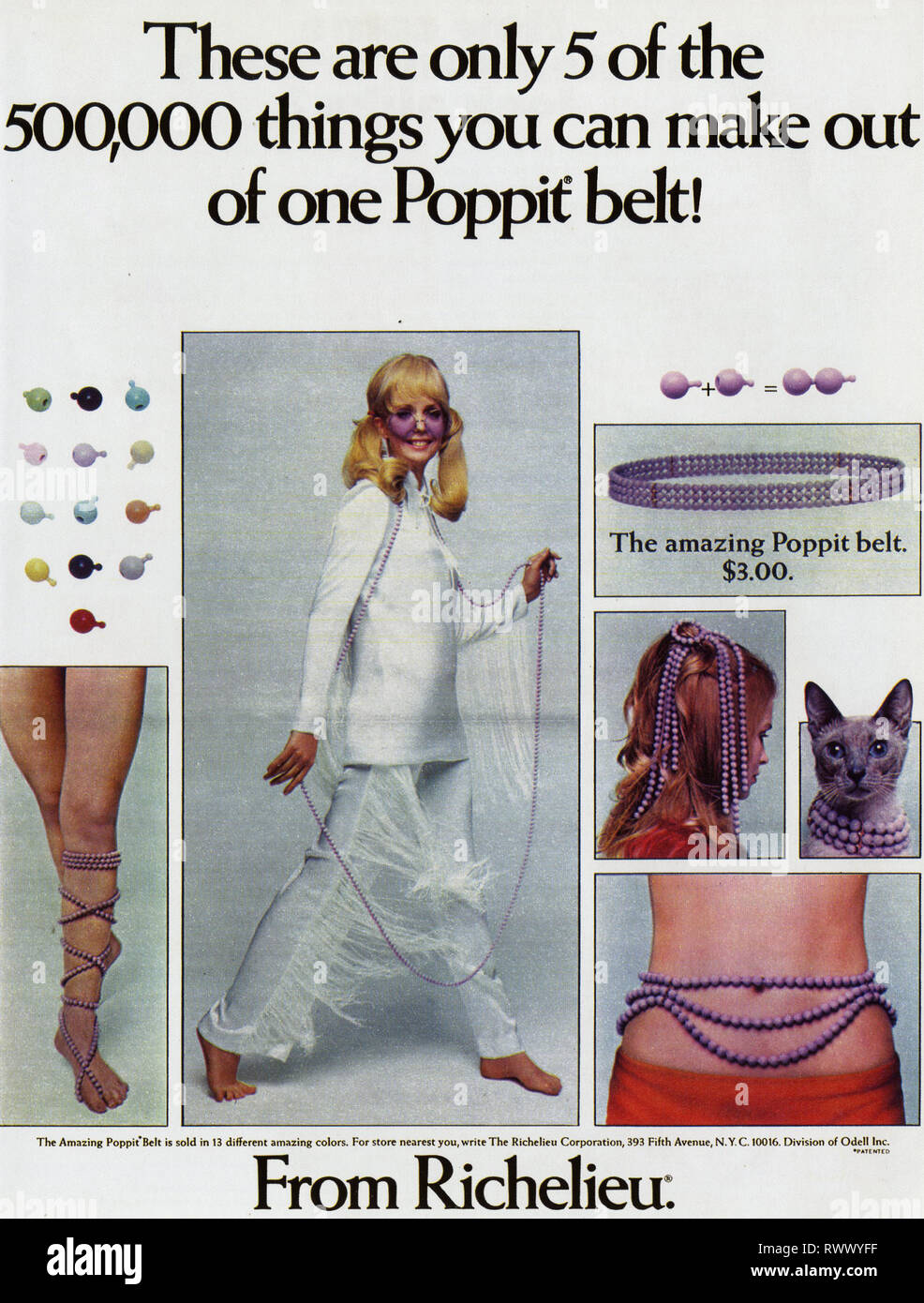 1960s USA Richelieu Magazine Advert Stock Photo