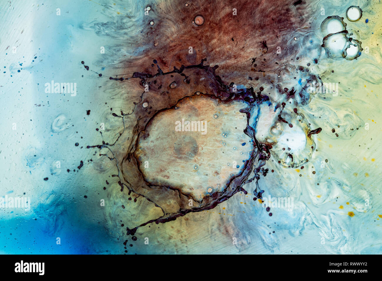 Water and paint textures aerial view, abstract background Stock Photo ...