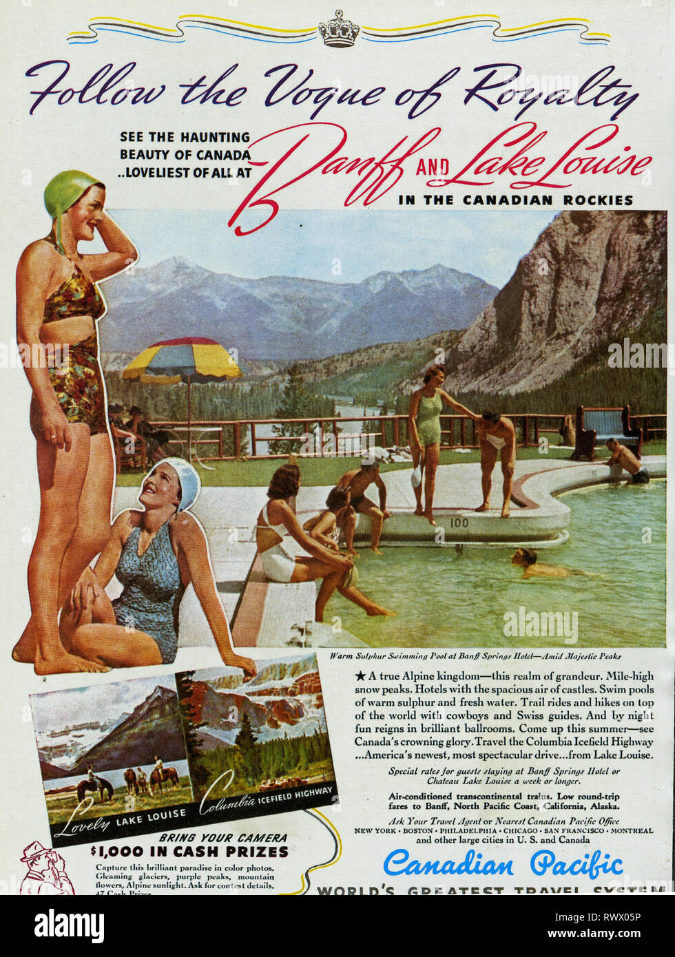 1930s USA Canadian Pacific Magazine Advert Stock Photo