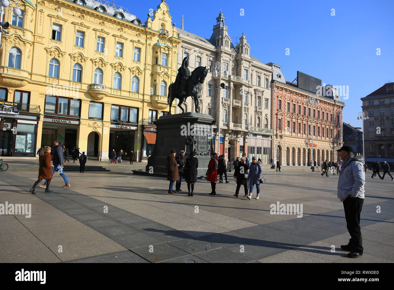 Ban Josip Jelacic Square day view Stock Photo
