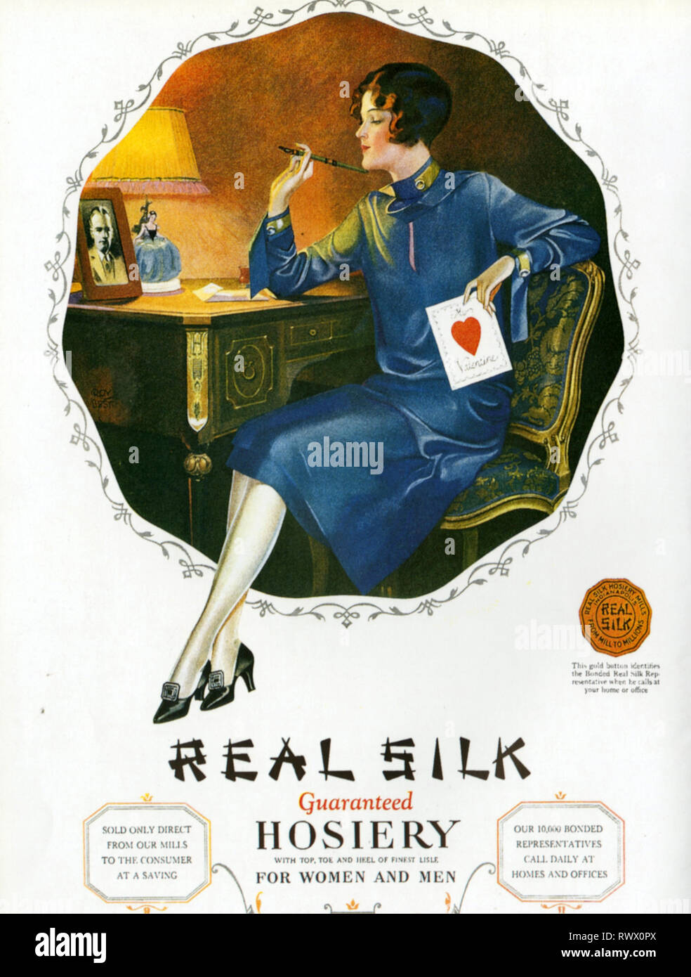1920s USA Real Silk Magazine Advert Stock Photo - Alamy