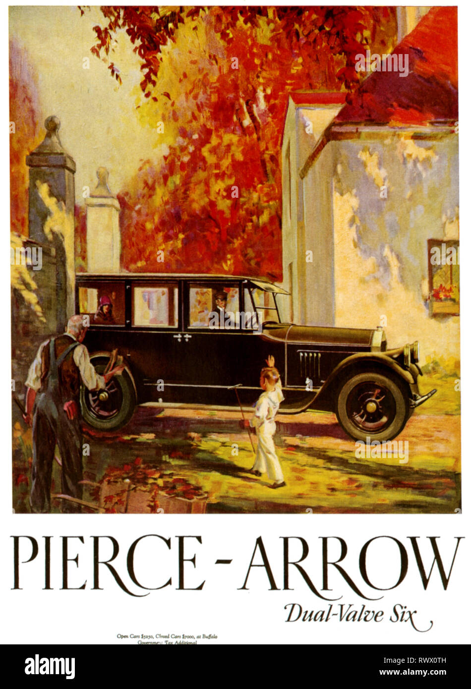 1920s USA Pierce-Arrow Magazine Advert Stock Photo