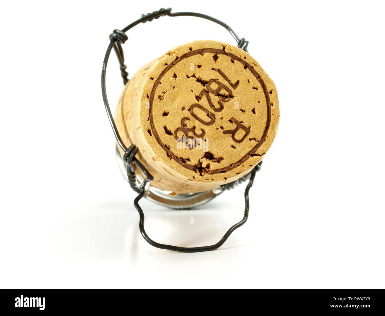 Campagne Cork on white Background Stock Photo