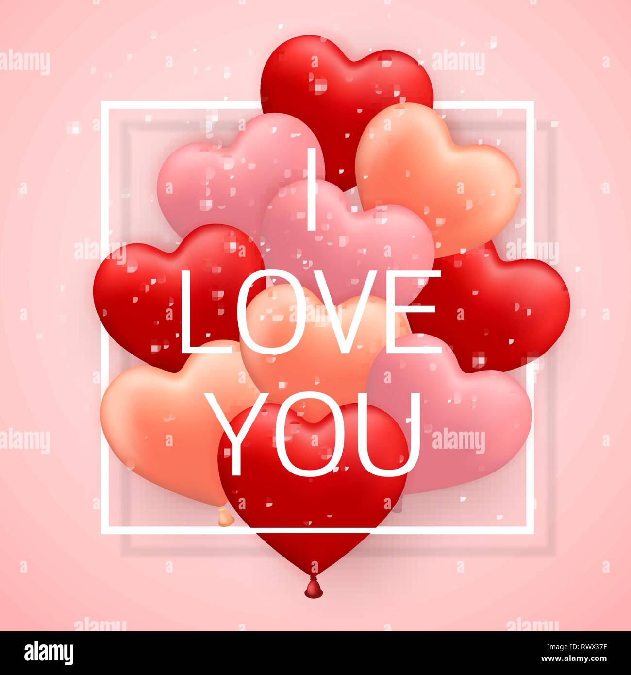 Valentines day red heart shaped ribbon Royalty Free Vector