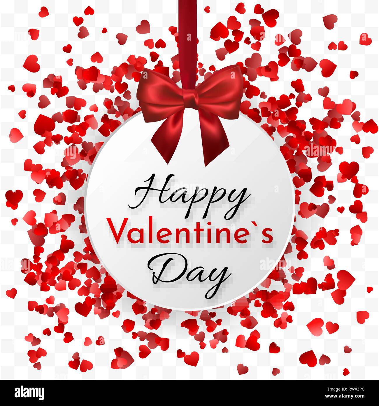 Valentine S Day Banner Hearts Round Frame Banner Hanging With Red