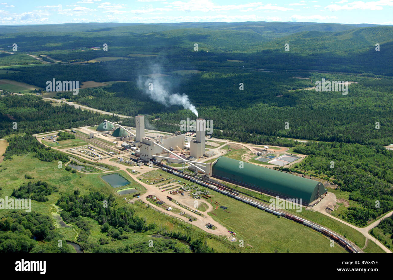 aerial, PCS potash mine, Sussex, New Brunswick Stock Photo