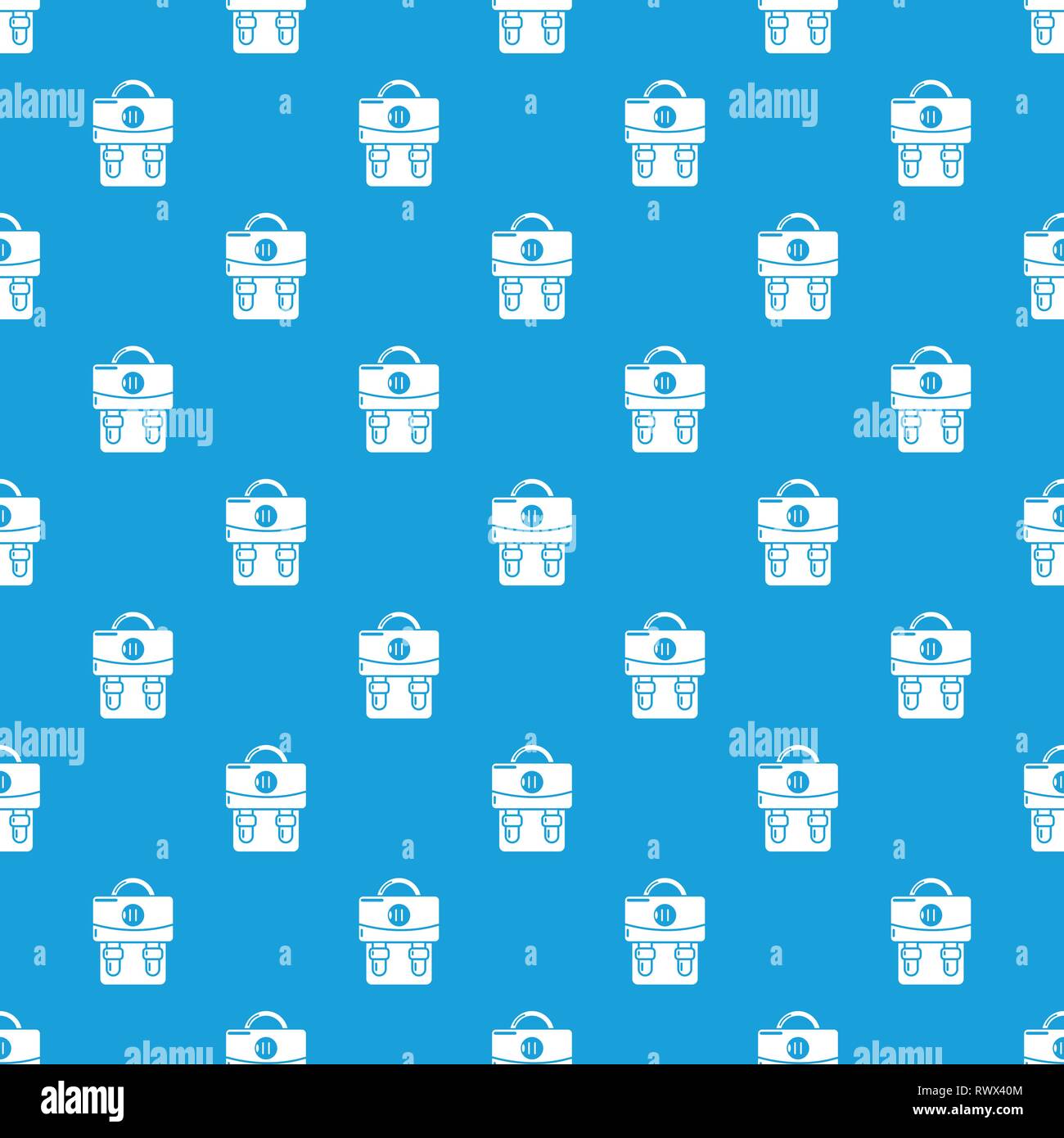 Backpack luggage pattern vector seamless blue Stock Vector
