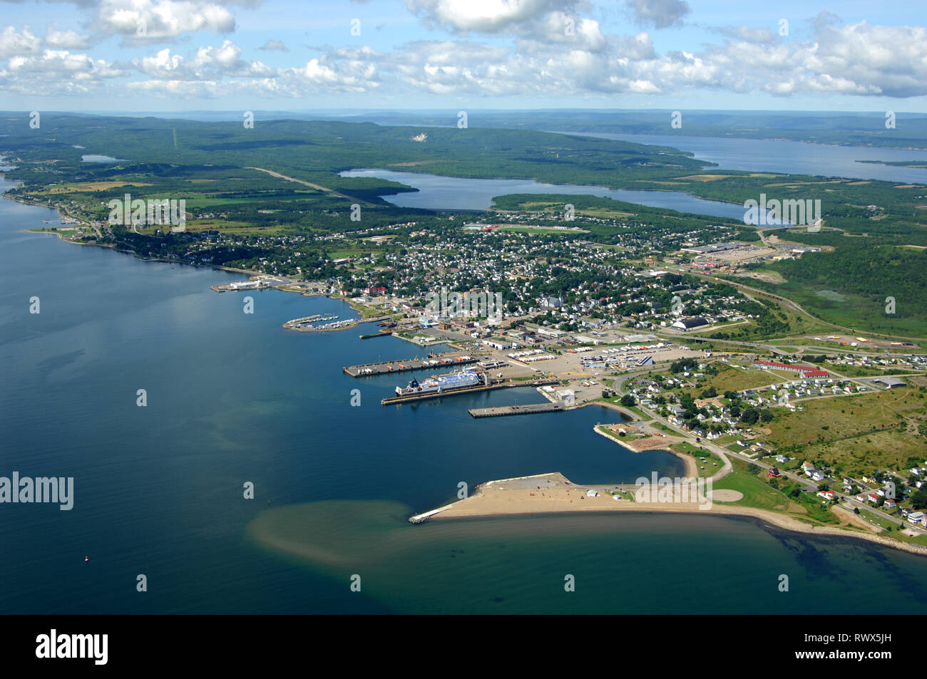 aerial, harbour, North Sydney, Nova Scotia Stock Photo Alamy