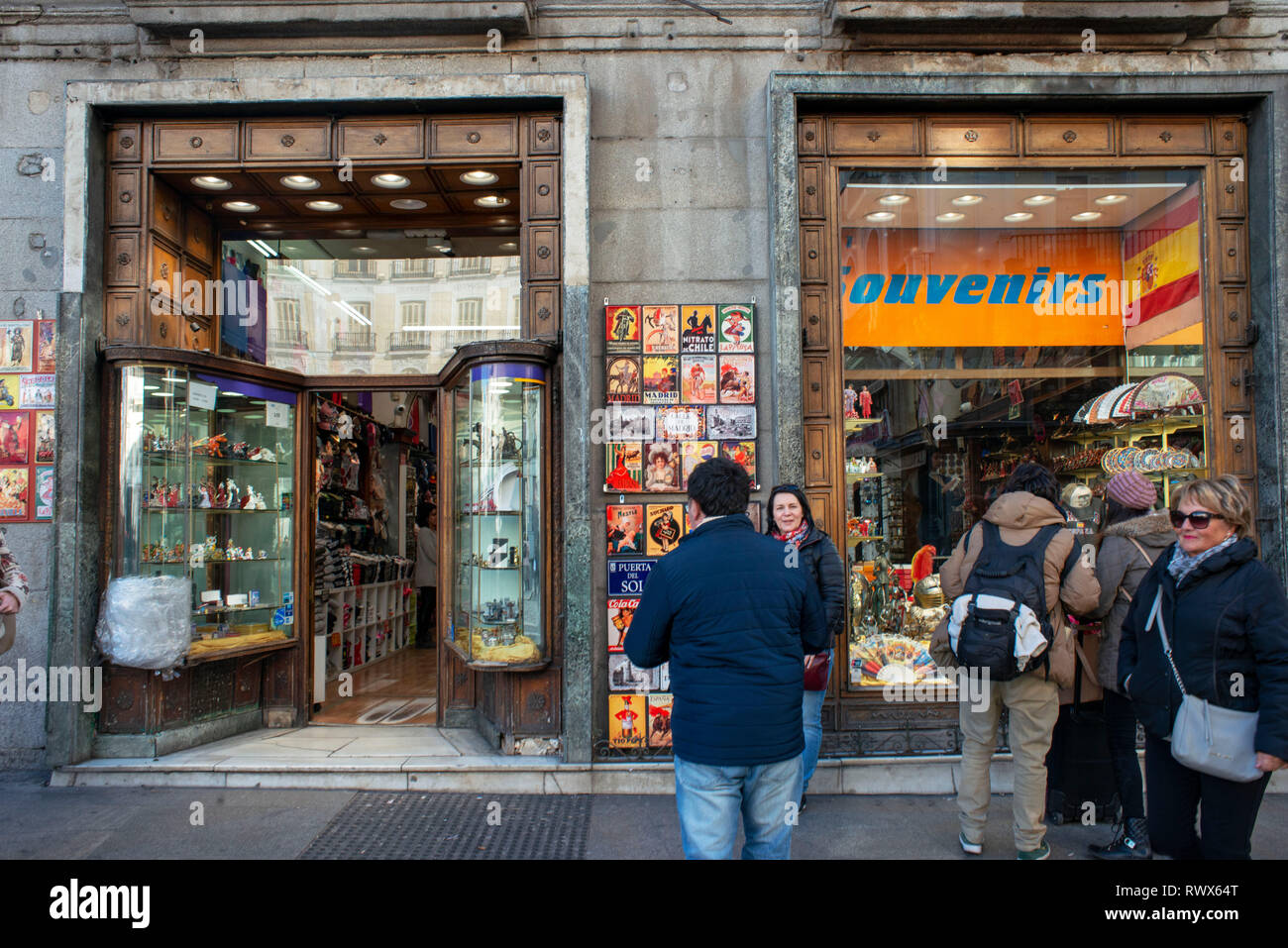 Traditional Madrid tourist souvenir shop near Plaza Mayor, city centre