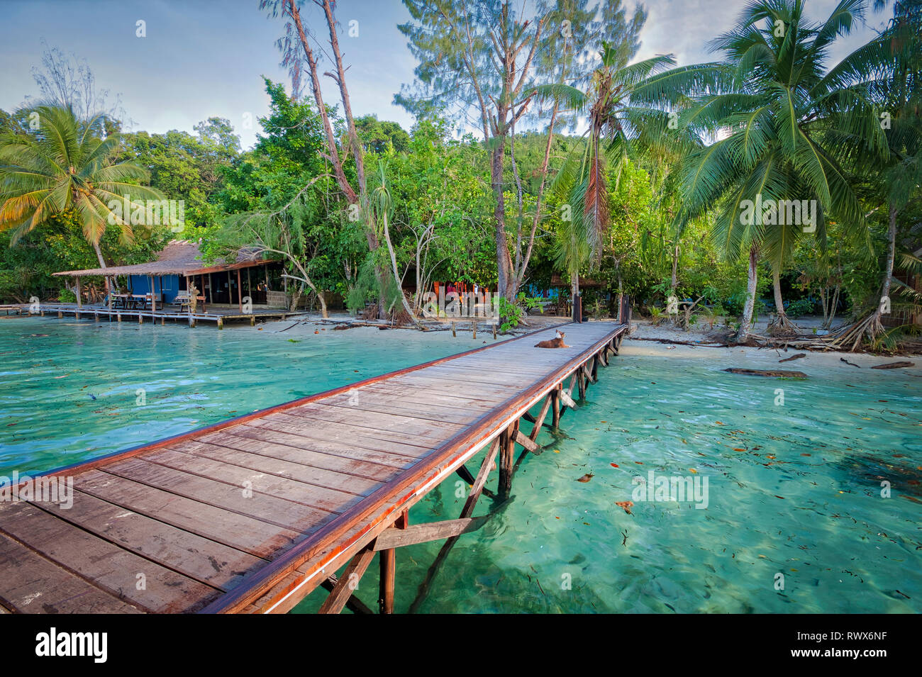 Yenkoranu Homestay on Pulau Kri, Raja Ampat, Indonesia Stock Photo