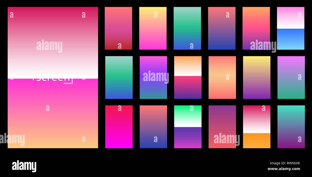 Modern screen vector design for mobile app. Collection of soft color ...
