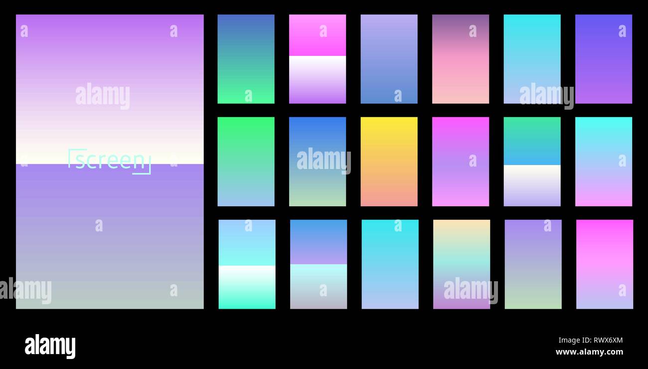 Modern screen vector design for mobile app. Collection of soft color ...