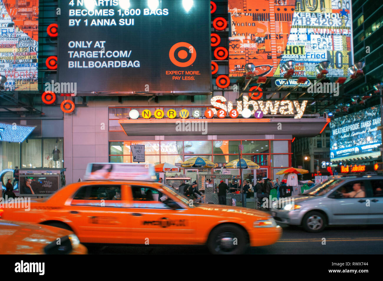 Yellow Cabs at the Times Square in New 