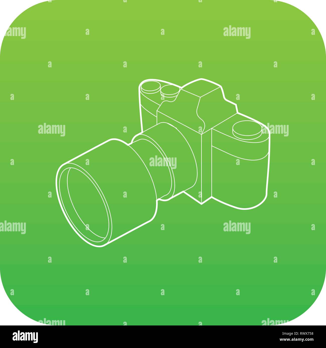 Photo camera with lens icon green vector Stock Vector Image & Art - Alamy